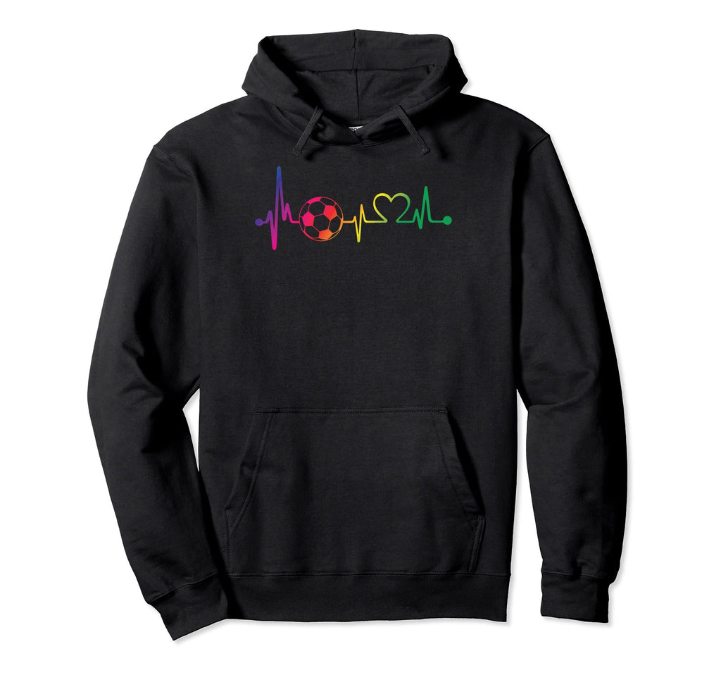 Heartbeat Soccer Fans Soccer Players Hoodie - Fun Novelty Design Unisex