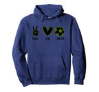 Soccer Peace Love Football Sports Hoodie - Streetwear Style Men Women