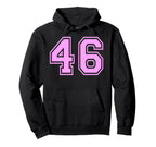 46 Number Forty Six Sports Varsity Hoodie - Minimalist Print Unisex