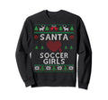 Santa Loves Soccer Funny Ugly Sweatshirt - Casual Everyday Wear for Adults