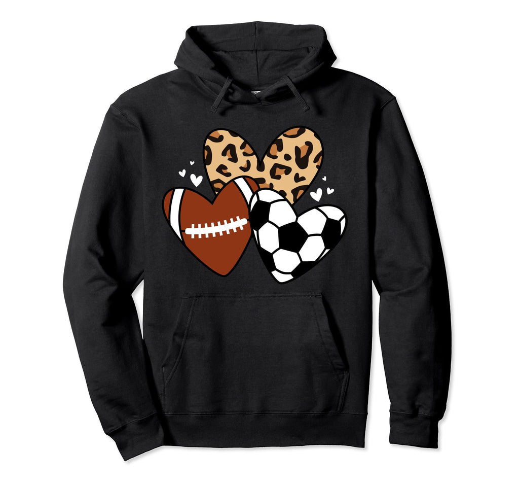 Soccer Football Heart Funny Soccer Football Hoodie - Graphic Print Unisex