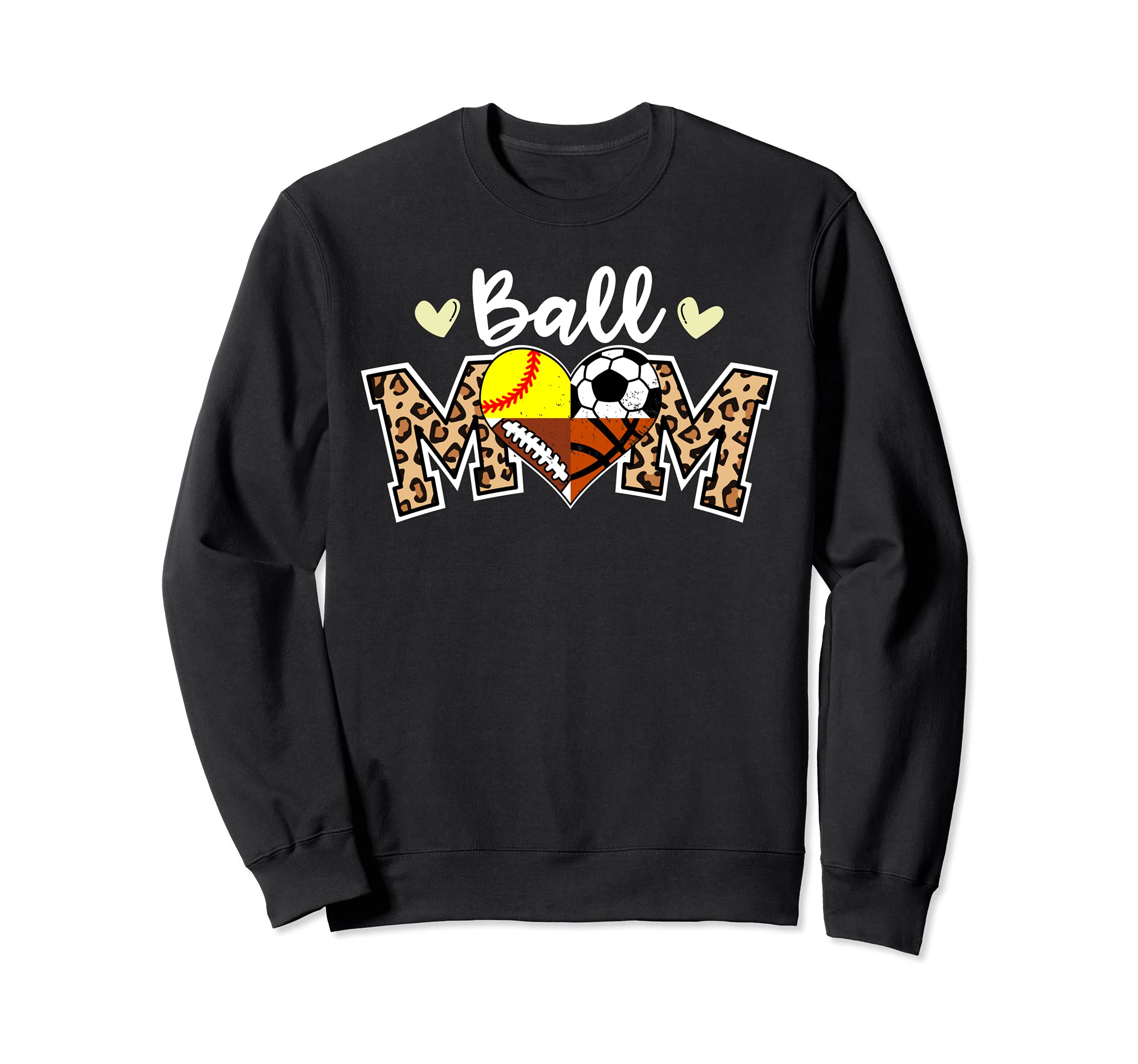 Ball Mom Leopard Soccer Football Sweatshirt - Novelty Apparel Men Women