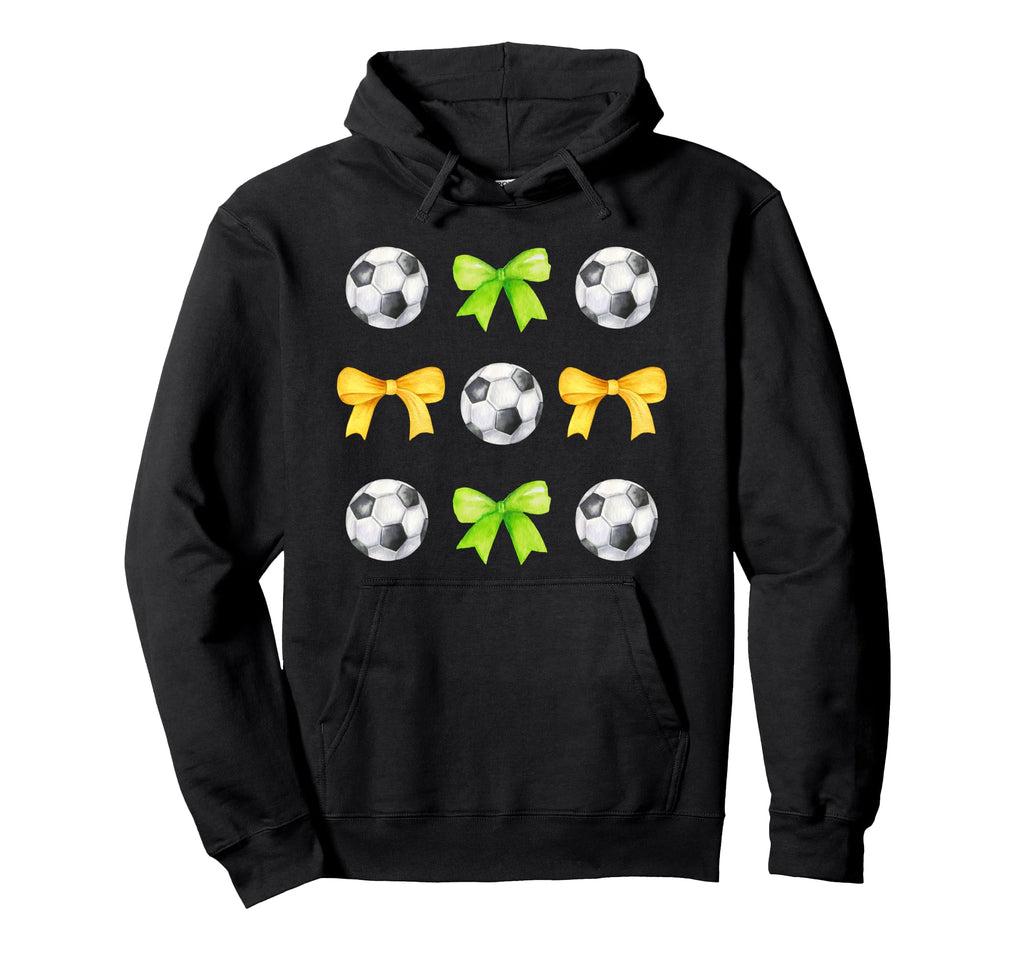 Soccer Balls Bows Womens Soccer Player Hoodie - Graphic Print Men Women