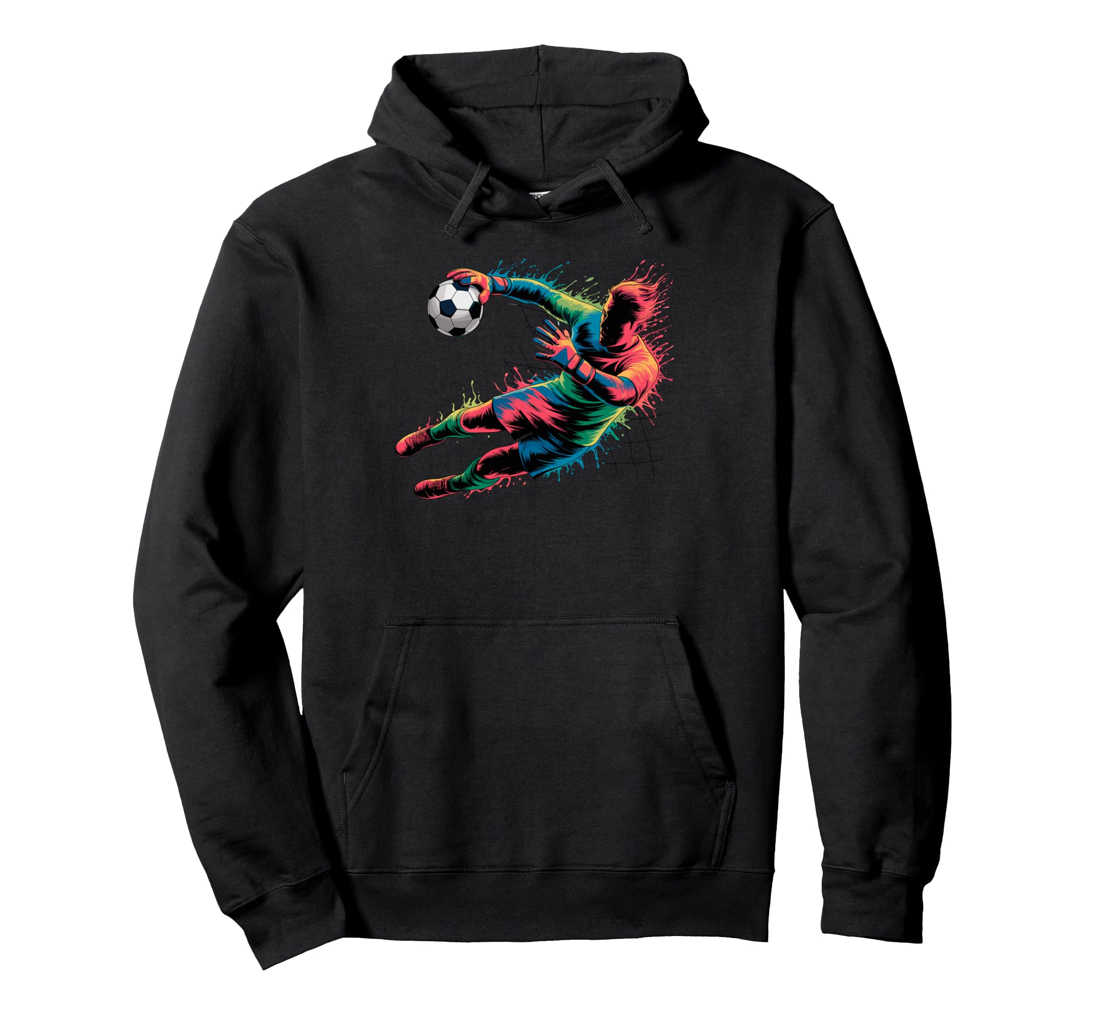 Colorful Funny Soccer Goalie Player Fan Hoodie - Trendy Graphic Men Women