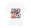 Game Day Soccer Season Checkered T-Shirt - Custom Art Print for Adults