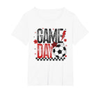 Game Day Soccer Season Checkered T-Shirt - Custom Art Print for Adults