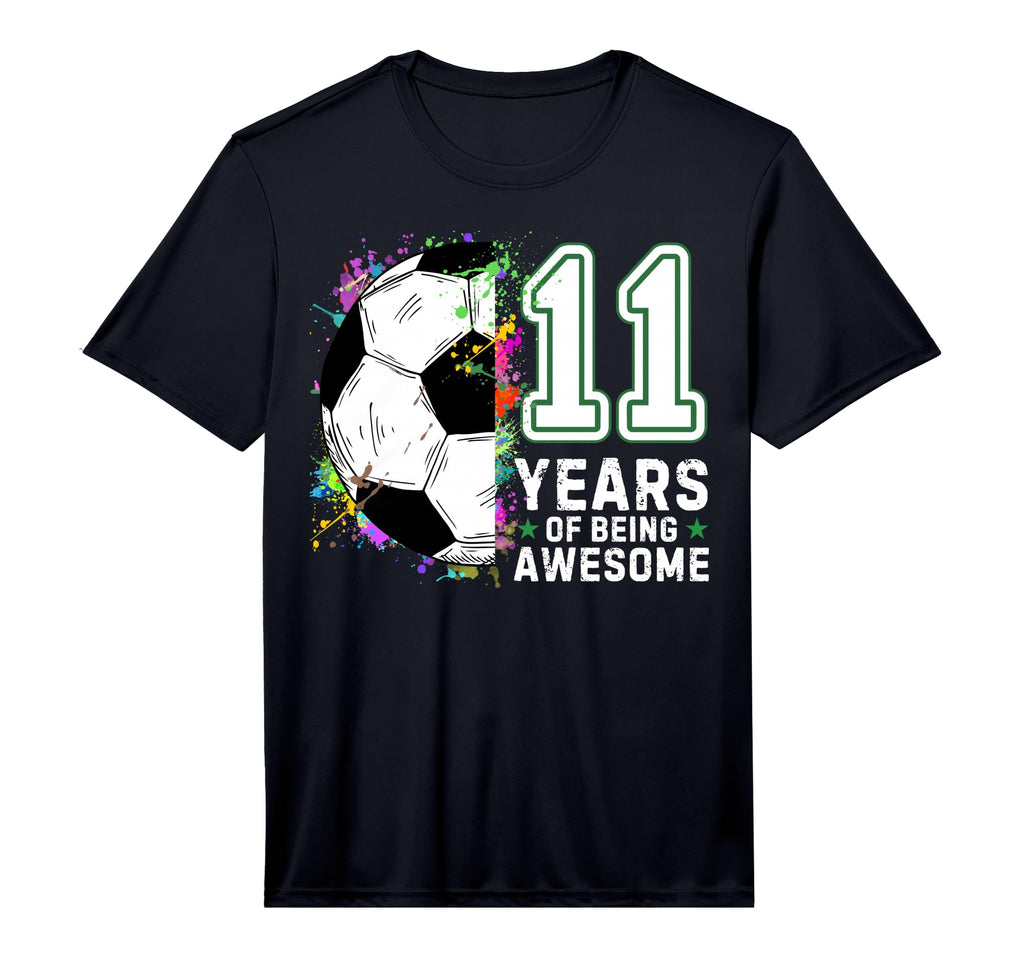 11 Years Being Awesome Soccer Birthday 11Th T-Shirt - Graphic Print Unisex