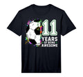 11 Years Being Awesome Soccer Birthday 11Th T-Shirt - Graphic Print Unisex
