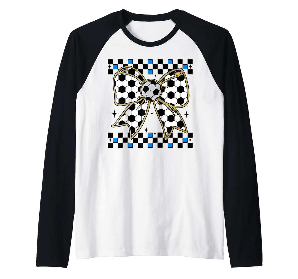 Soccer Bow Checkered Ribbon Gift Sports Hoodie - Trendy Graphic for Adults