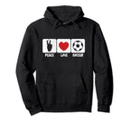 Peace Love Soccer Soccer Player Lover Hoodie - Trendy Graphic for Adults