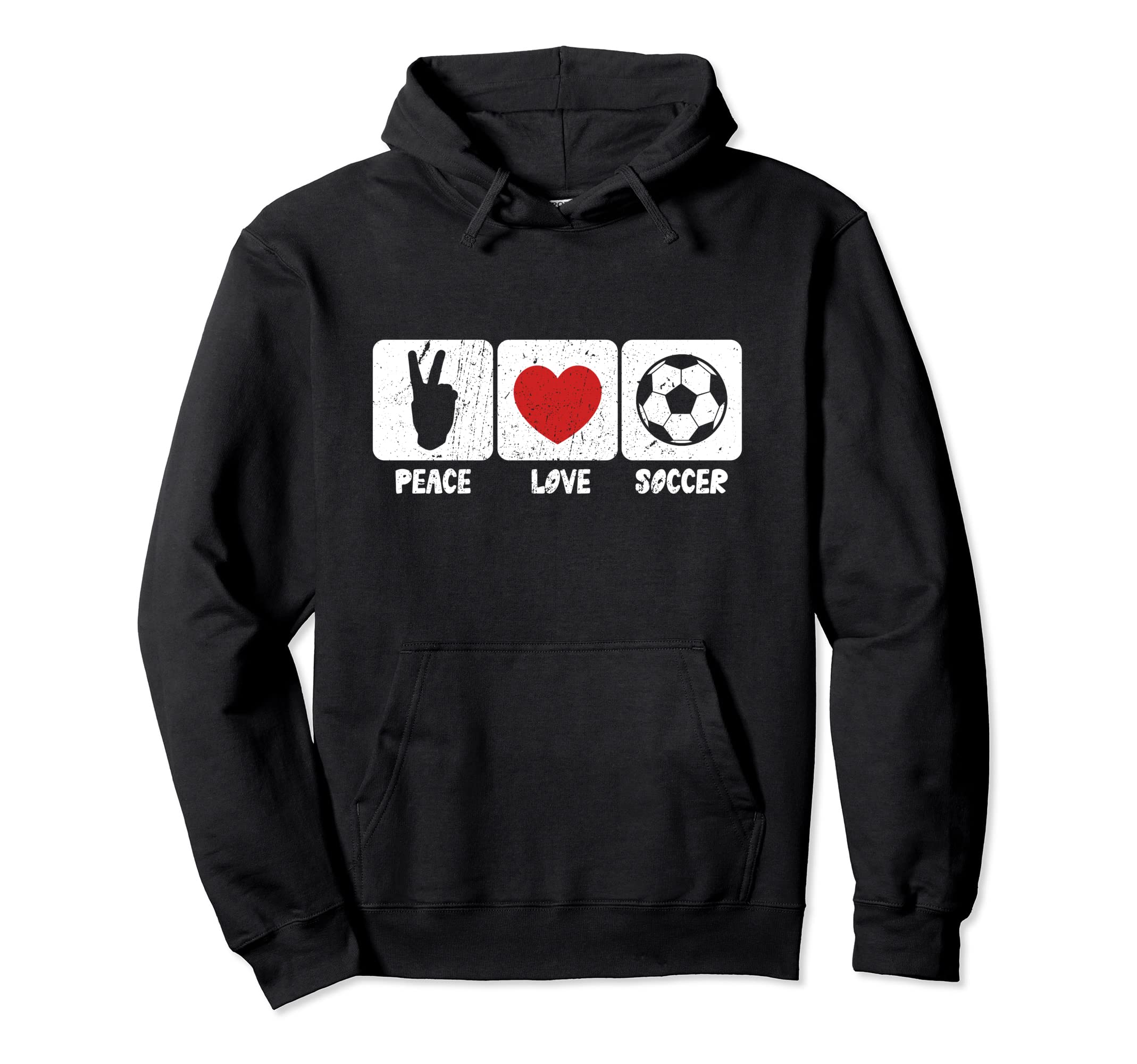 Peace Love Soccer Soccer Player Lover Hoodie - Trendy Graphic for Adults