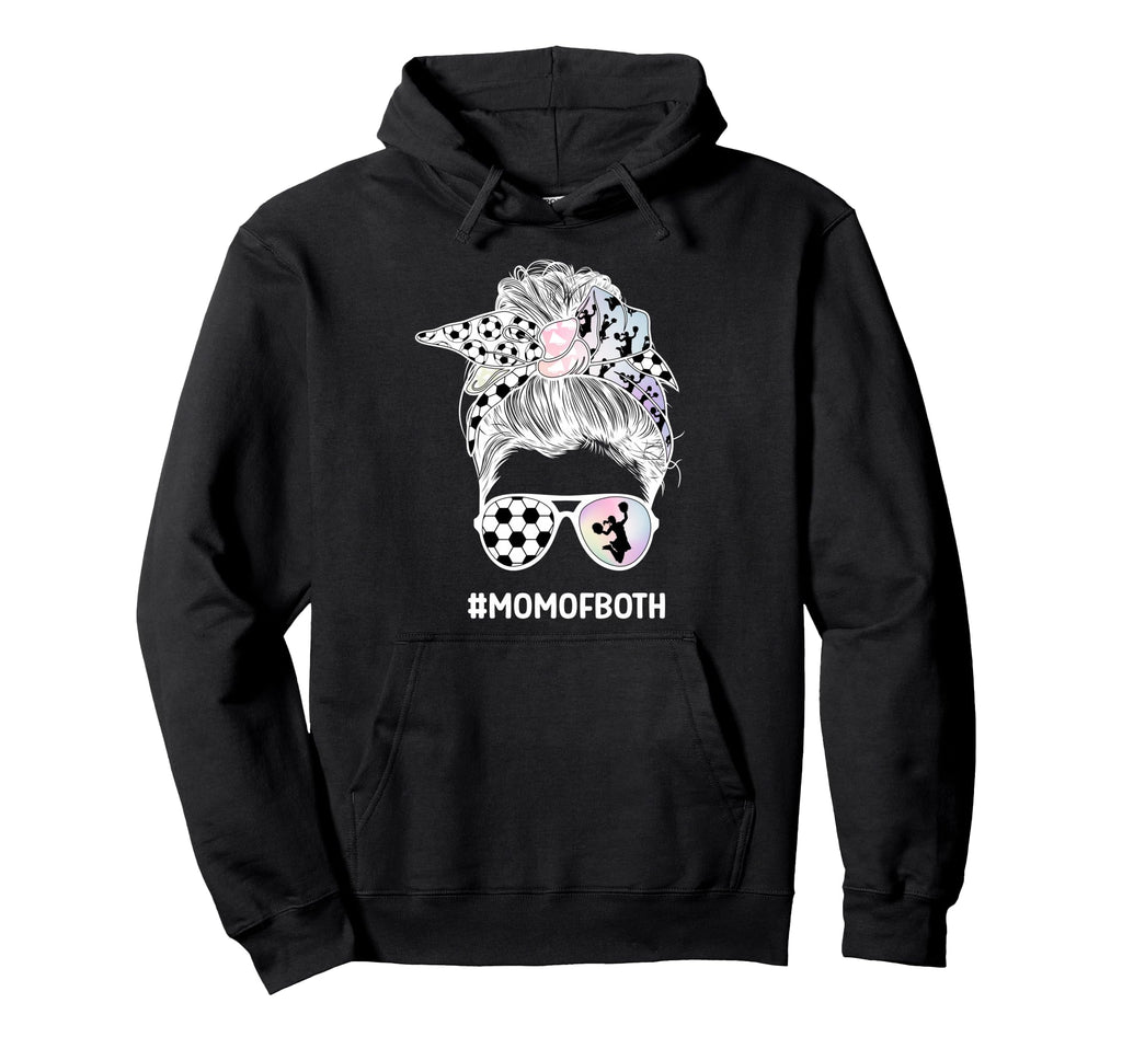 Mom Both Messy Bun Cheerleader Soccer Hoodie - Graphic Print Men Women
