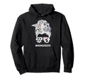 Mom Both Messy Bun Cheerleader Soccer Hoodie - Graphic Print Men Women