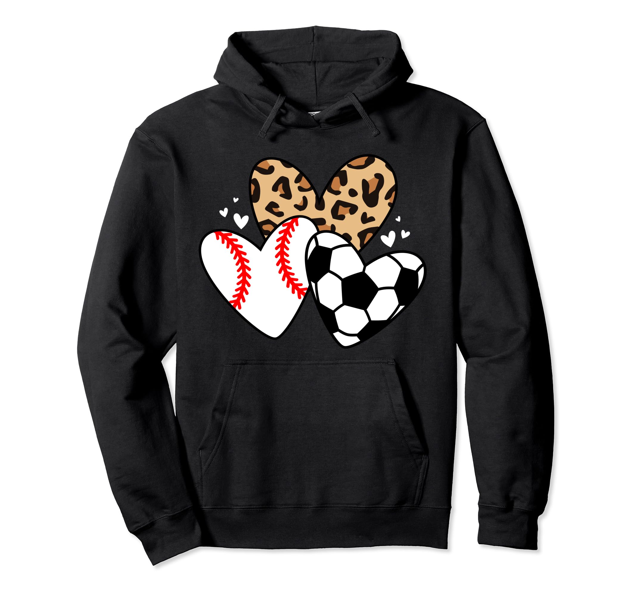 Soccer Baseball Heart Funny Soccer Hoodie - Streetwear Style Unisex