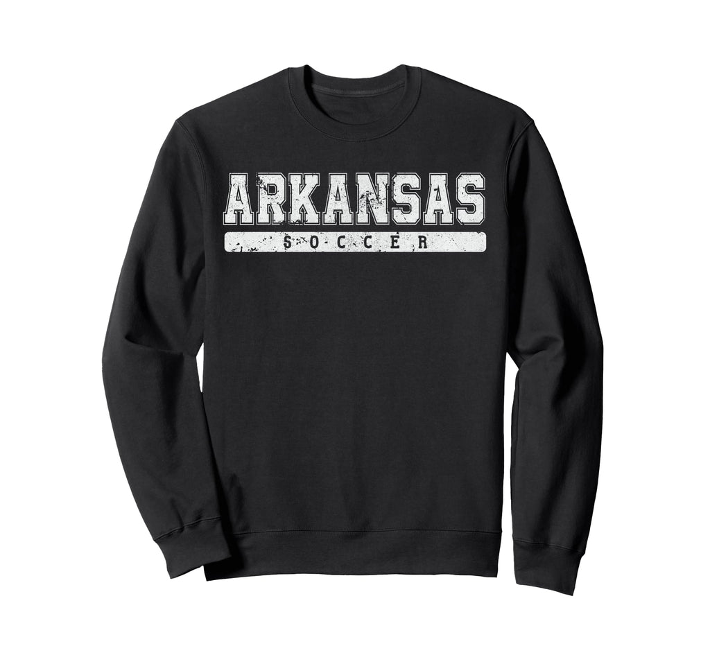 Arkansas Soccer White Text Sweatshirt - Streetwear Style for Adults