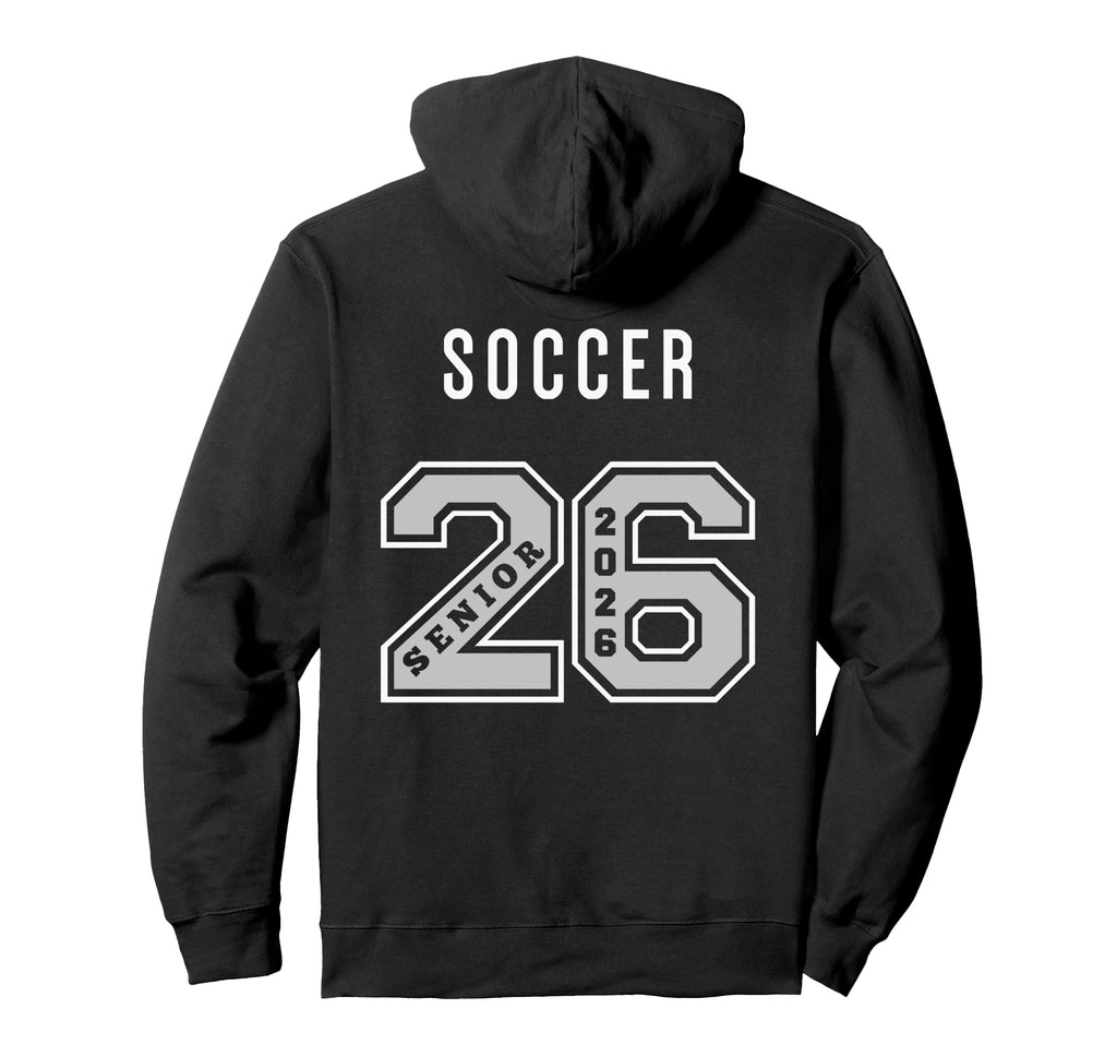 Soccer Senior 2026 Back Soccer Senior Hoodie - Minimalist Print for Adults