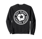 Eat Sleep Soccer Repeat Soccer Sweatshirt - Aesthetic Graphic for Adults