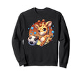 Giraffe Soccer Player Kicking Soccer Sweatshirt - Novelty Apparel Unisex