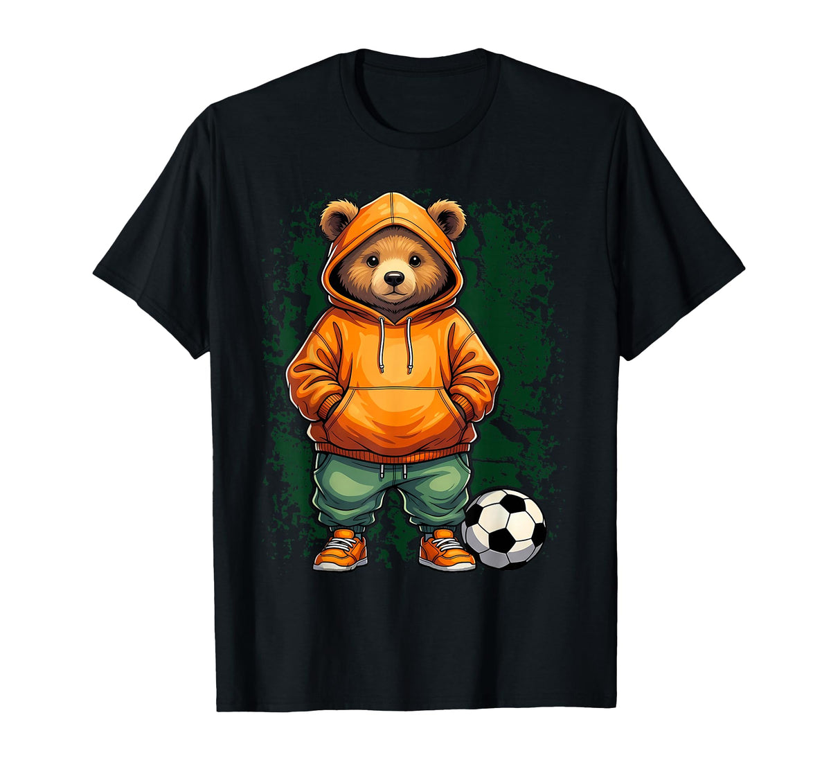 Funny Teddy Bear Loves Soccer And T-Shirt - Casual Everyday Wear Unisex