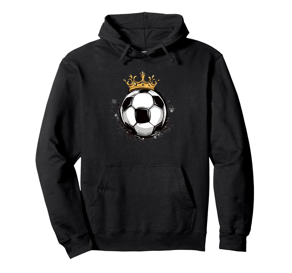 Soccer Royalty Crowned Ball And Hoodie - Aesthetic Graphic for Adults