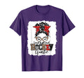 Hockey Auntie Messy Bun Aunt Game Day T-Shirt - Custom Art Print Unisex