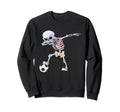 Dabbing Skeleton Halloween Soccer Sweatshirt - Minimalist Print Unisex