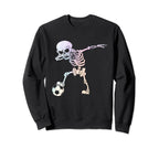 Dabbing Skeleton Halloween Soccer Sweatshirt - Minimalist Print Unisex