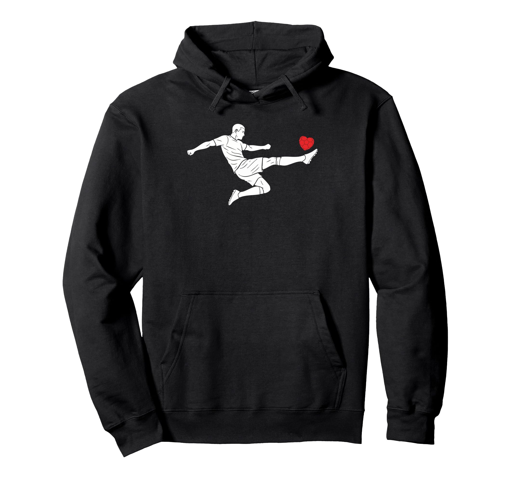Valentines Us Soccer Player Silhouette Hoodie - Graphic Print for Adults
