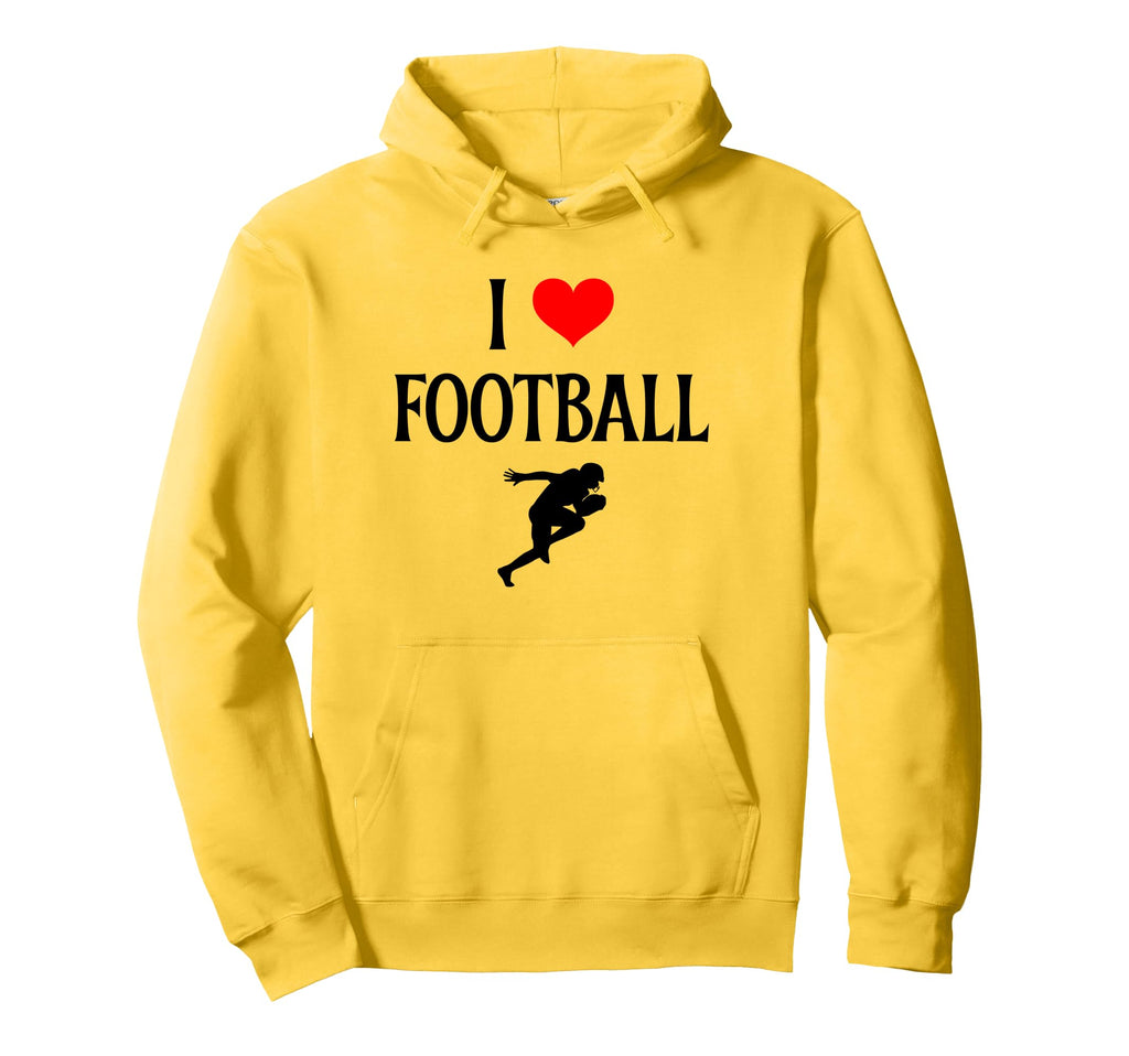 I Love Football I Heart Football Funny Hoodie - Novelty Apparel for Adults