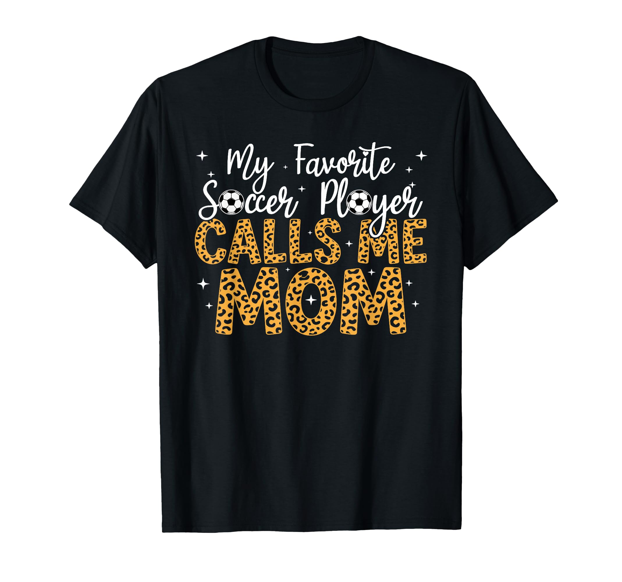 Womens Soccer Mom Mama Mothers Day Leopard T-Shirt - Graphic Print Unisex