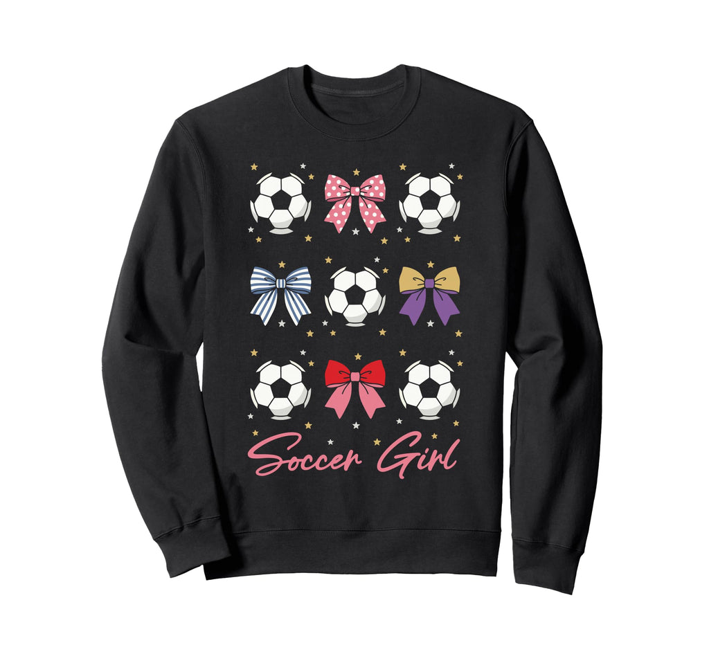 Soccer Bow Soccer Sweatshirt - Novelty Apparel Unisex