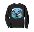 T Rex Dinosaur Kicking Soccer Sweatshirt - Fun Novelty Design for Adults