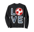 Great Heart I Love Football Soccer Sweatshirt - Novelty Apparel Men Women
