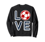 Great Heart I Love Football Soccer Sweatshirt - Novelty Apparel Men Women