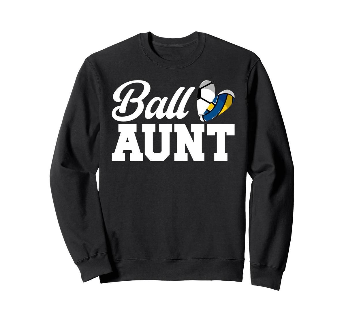 Ball Aunt Heart Volleyball Soccer Sweatshirt - Fun Novelty Design Unisex