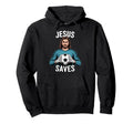 Funny Jesus Football Soccer Goalkeeper Hoodie - Trendy Graphic for Adults