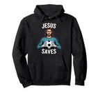 Funny Jesus Football Soccer Goalkeeper Hoodie - Trendy Graphic for Adults