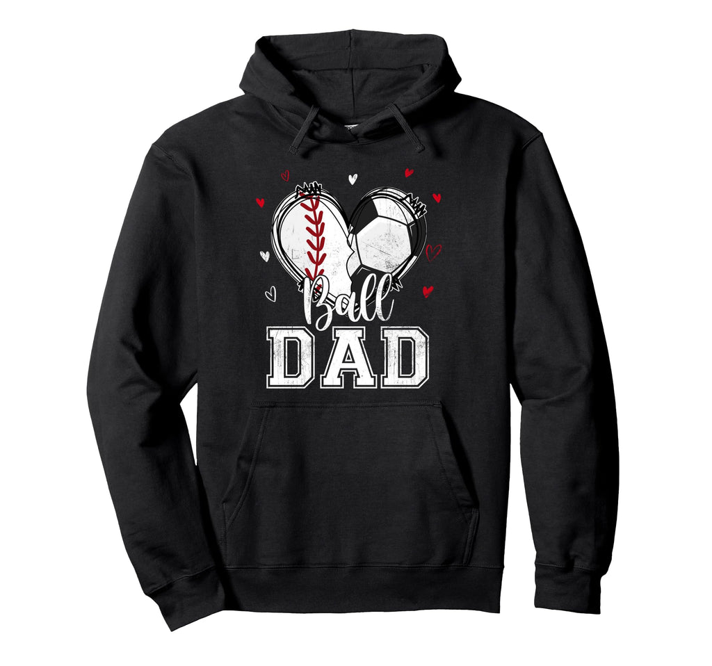 Ball Dad Baseball Soccer Heart Nana Both Hoodie - Streetwear Style Unisex