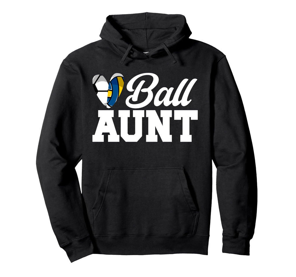 Ball Aunt Heart Volleyball Soccer Aunt Hoodie - Aesthetic Graphic Unisex