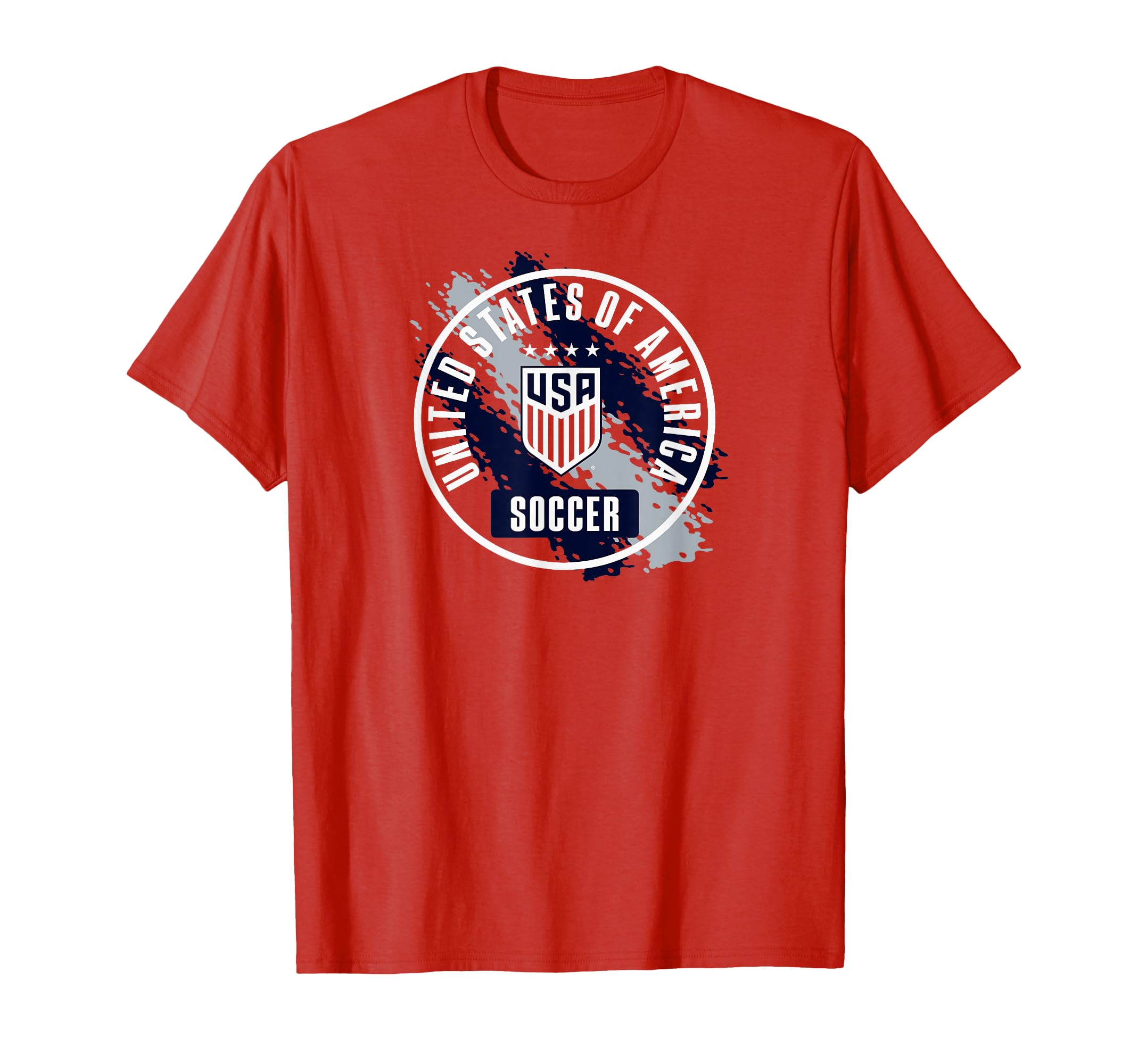 Usa Soccer Paint Red Uswnt T-Shirt - Casual Everyday Wear for Adults