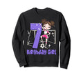 7Th Birthday Soccer Ball Net Party Sweatshirt - Aesthetic Graphic Unisex