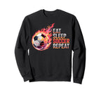 Eat Sleep Soccer Repet Goalie Sweatshirt - Aesthetic Graphic for Adults
