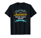 Funny Motor Coach Driver Awesome Job T-Shirt - Graphic Print for Adults