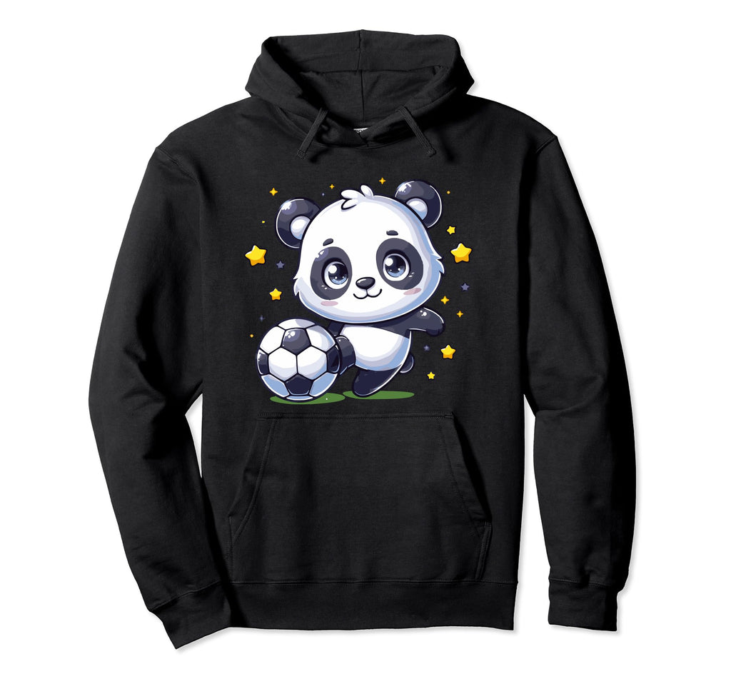 Panda Soccer Player Kicking Soccer Ball Hoodie - Streetwear Style Unisex