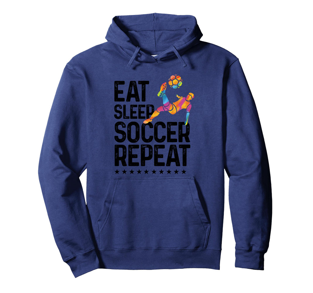 Eat Sleep Soccer Repeat Soccer Sports Hoodie - Graphic Print Unisex