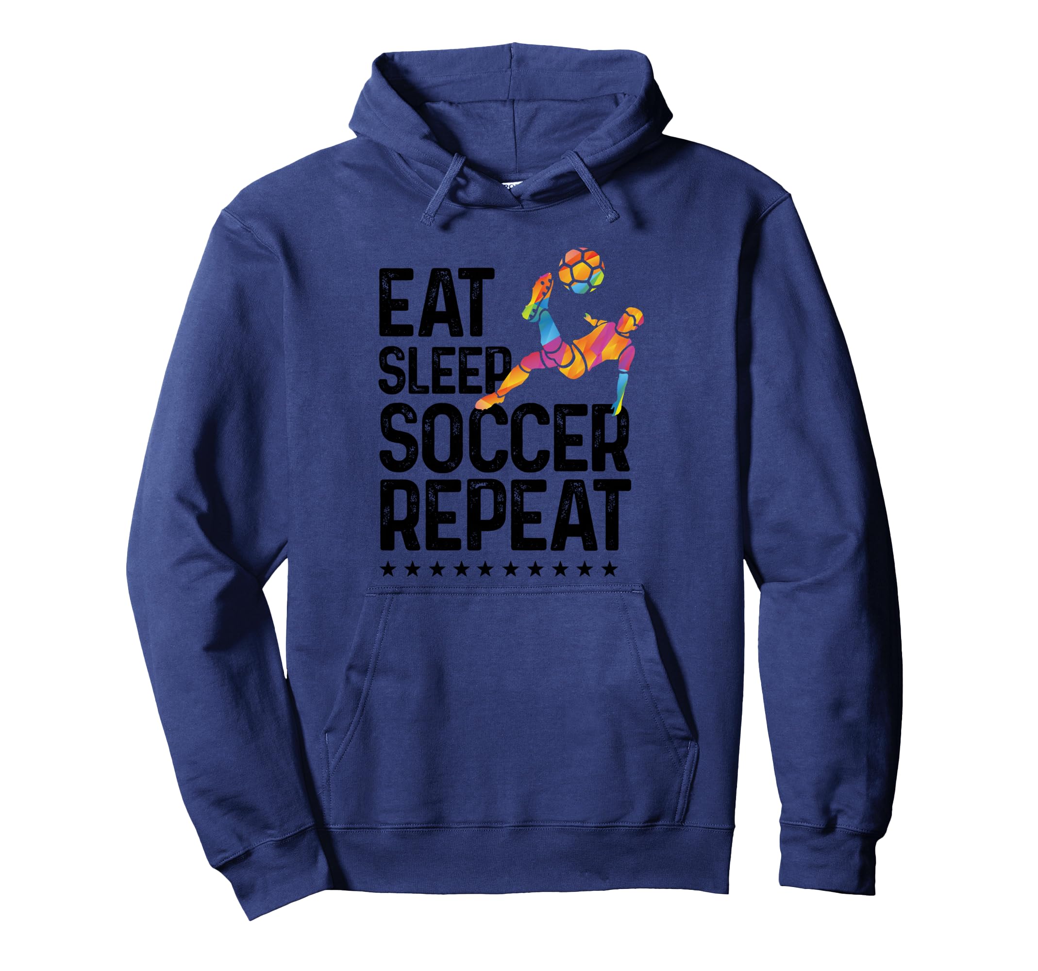 Eat Sleep Soccer Repeat Soccer Sports Hoodie - Graphic Print Unisex