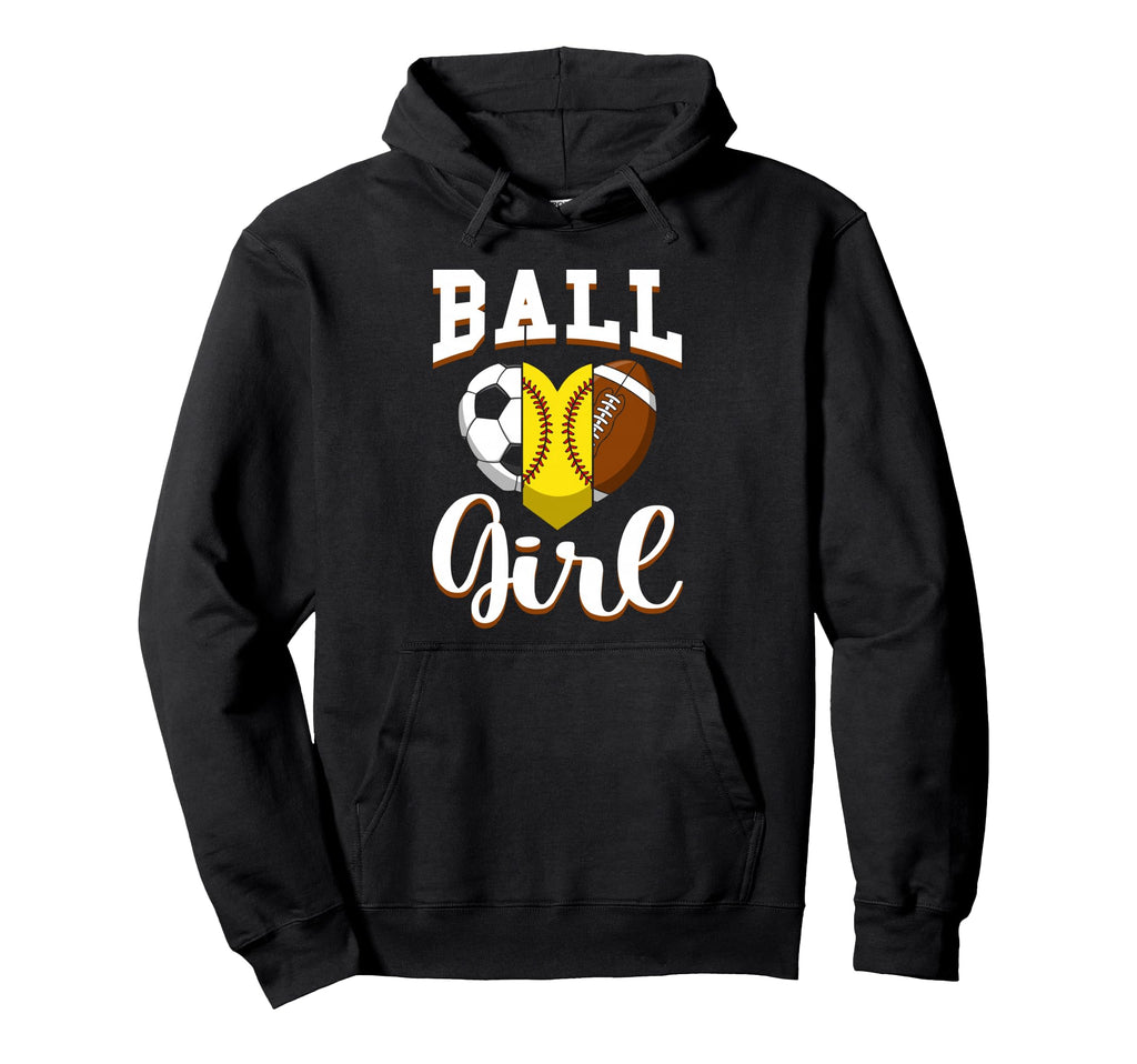 Ball Sports Heart Soccer Softball Hoodie - Novelty Apparel for Adults