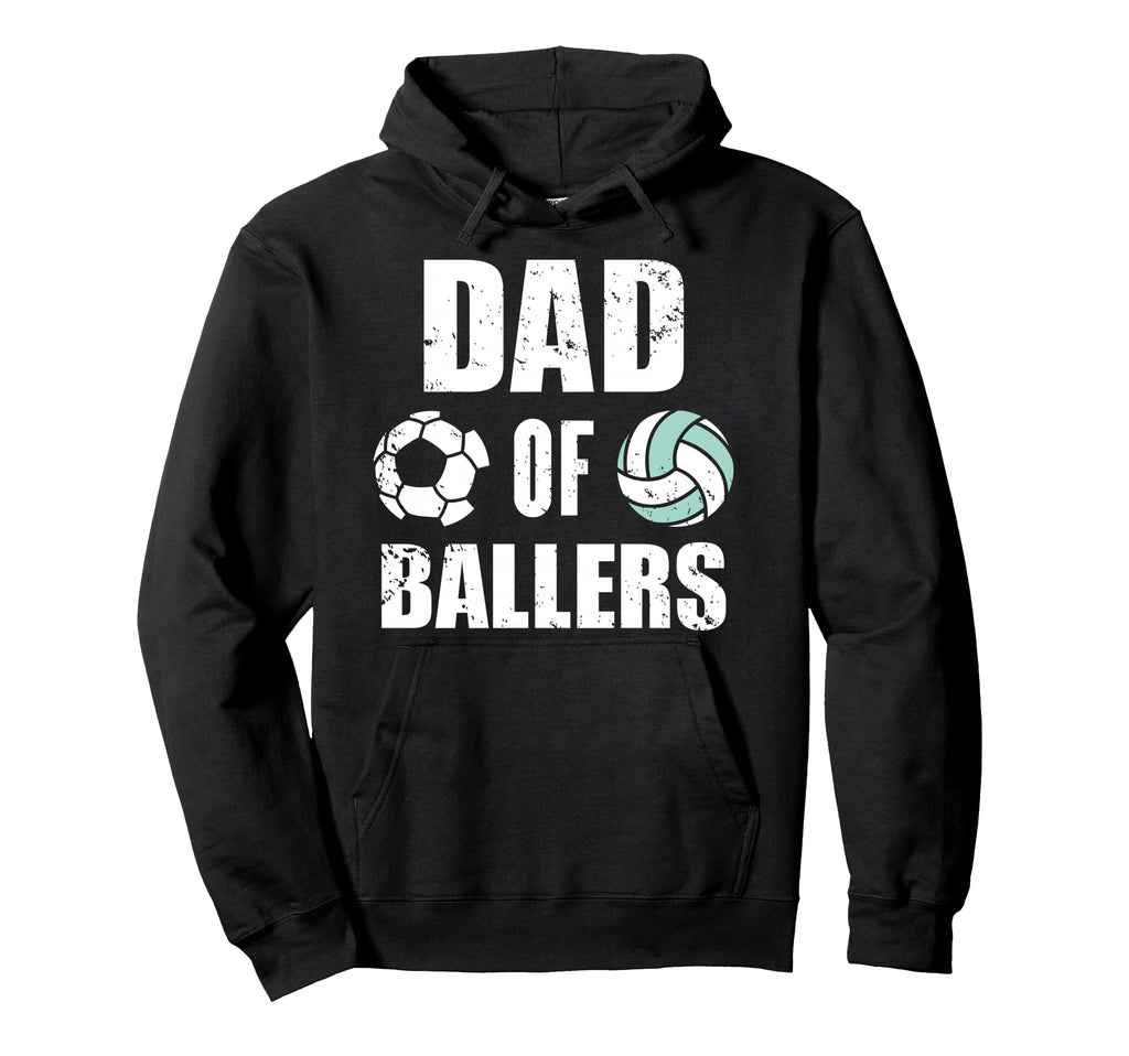 Dad Ballers Funny Soccer Volleyball Hoodie - Fun Novelty Design for Adults