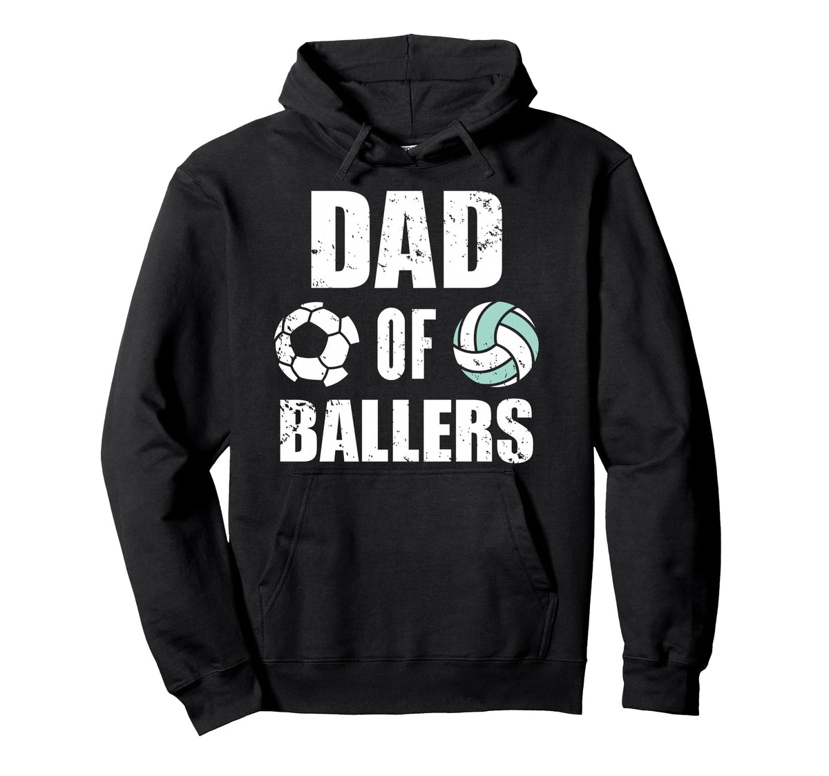 Dad Ballers Funny Soccer Volleyball Hoodie - Fun Novelty Design for Adults