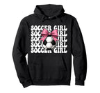 Soccer Soccer Mom Coquette Hoodie - Novelty Apparel for Adults